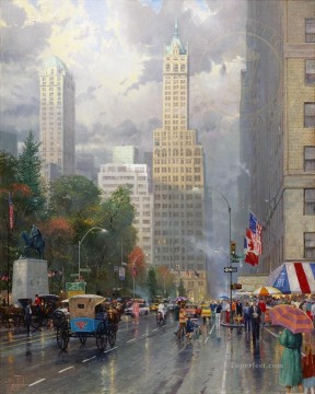 new york Painting - New York Central Park South at Sixth Ave TK cityscape